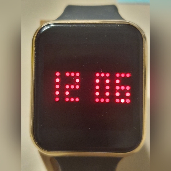 10/$20 Charles Raymond #8231 Goldtone/Black Led Touchscreen Digital Men's Watch - Picture 1 of 4
